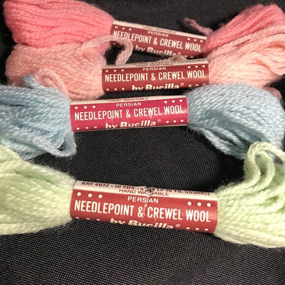 Bucilla Persian Needlepoint & Crewel Wool 3-Ply Pastel Yarn Set of 4 Skeins - Picture 4 of 8